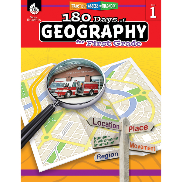 Shell Education 180 Days of Geography for First Grade 28622